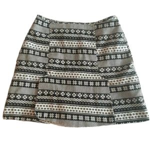 Black and White Patterned Mini Skirt